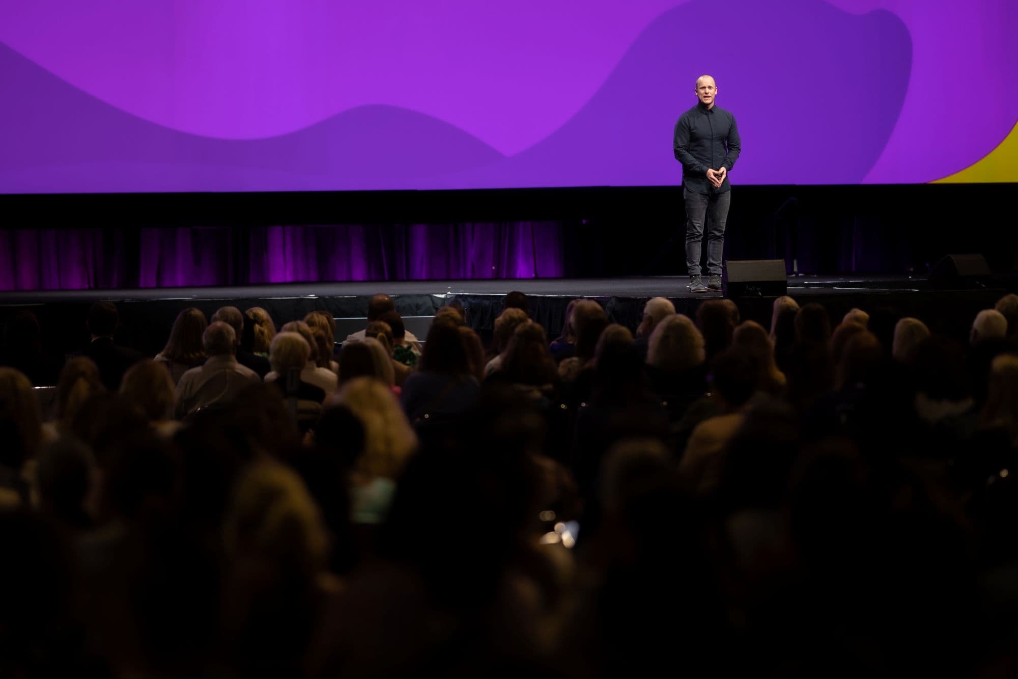 Robert delivering keynote on stage